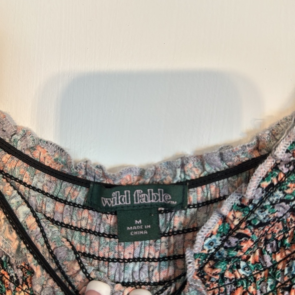 Wild Fable Multicolor Off The Shoulder Floral Midi Dress Size Medium - Picture 5 of 6